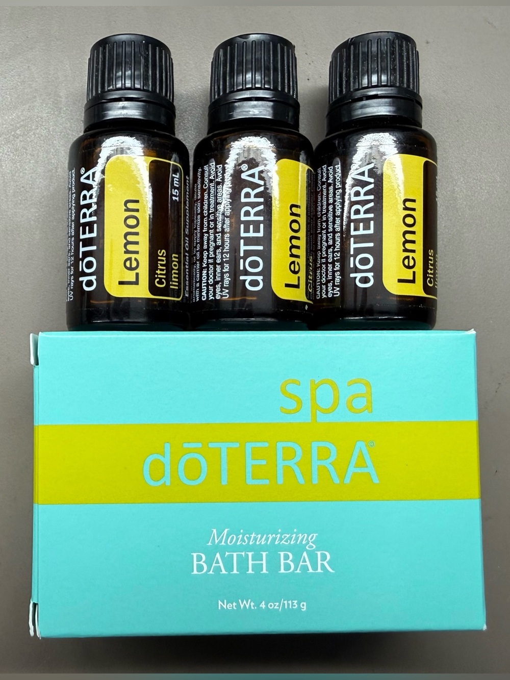 New 3X doTERRA Lemon 15ml Essential Oil. Exp. 2028. With Free doTerra Bar Soap